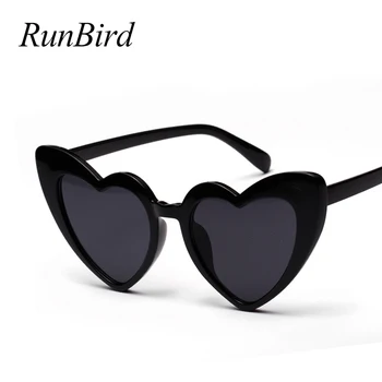 RunBird Mulheres em Forma de Coração Óculos de sol das Mulheres da Moda de Óculos com Armações de Marca criador de tendências de Design de Modelagem de Óculos de sol UV400 5130