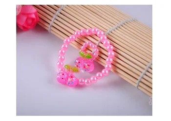 KITTY coreano crianças do sexo feminino menina Departamento de jóia colar de pérolas pulseira anel de três peças de conjunto / 500set/ monte