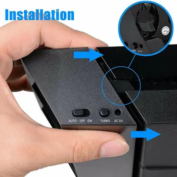 Para PS4 o console de geladeira ventilador de refrigeração para PS4 externo USB 5-ventoinha de controle de Temperatura para o console Playstation 4