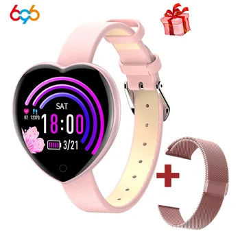 Mulheres T52 inteligente relógios pulseira de Fitness pulseira inteligente relógio de frequência Cardíaca tracker Monitor de pressão arterial de Oxigênio no Sangue Banda Inteligente