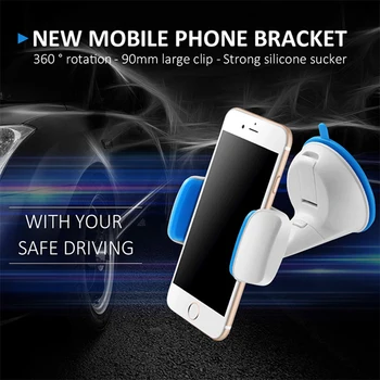 360 Rotação pára-brisa do Veículo suporte com ventosa de Carro de Telefone do Suporte, suporte para iPhone Samsung Sony Xiaomi Telefone Móvel