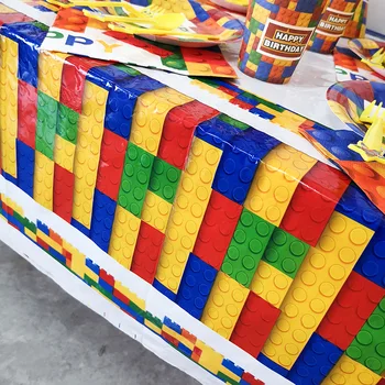 2019 Legoing Blocos De Tema De Festa Decoração De Mesa Copo De Papel Chapa De Guardanapos De Toalha De Mesa De Chá De Bebê De Crianças Da Festa De Aniversário De Suprimentos