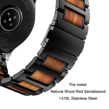 Madeira bandas para Samsung Galaxy Watch 3 45mm 41mm correia active 2 galaxy watch 46mm correa para amazfit bip gtr huawei gt2e banda