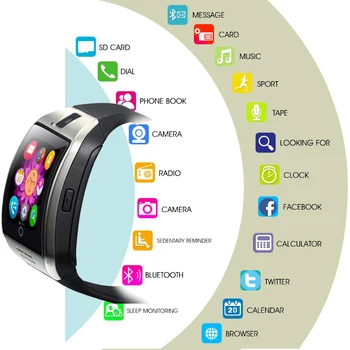 Dial/Responder à Chamada Smart Relógio Com Câmera Bluetooth Smartwatch apoio SIM TF Cartão de Fitness Tracker Relógios Desportivos Para Android IOS