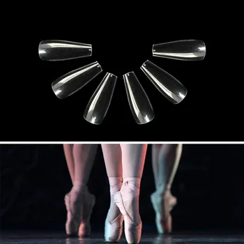 500pcs Longo Bailarina da Arte do Prego Dicas Transparente Caixão Forma Unhas postiças de Gel UV Acrílico Manicure do Salão de beleza Cobertura Completa Dicas de Unhas Falsas