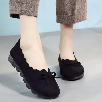 Cresfimix sapatos mulheres femininas moda deslizamento confortável no laço televisão sapatos de senhora retrô preto de dança sapatos femininos sapatos a2022