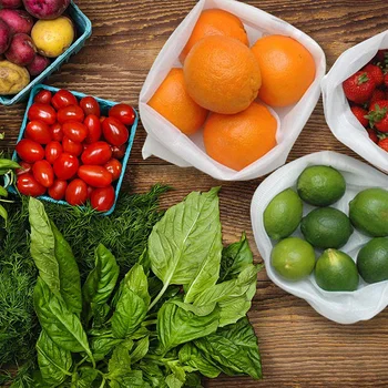 15Pcs Premium Malha Produzir Sacos Reutilizáveis Sacola ecológica para Frutas, Vegetais, Brinquedos, Compras de Supermercado, Lavável Sacos de rede
