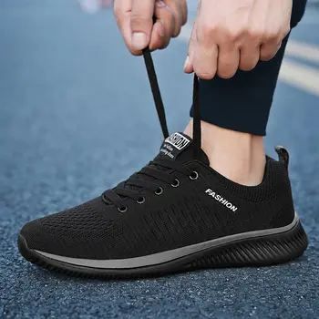 2021 Homens Novos Sapatos Sapatos Casuais Curta De Malha Leve E Respirável, Confortável Laço Tênis Tenis Masculino