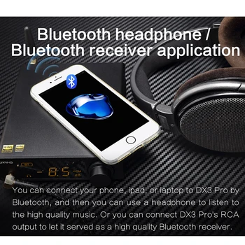 COBERTURA DX3 Pro LDAC Dupla AK4493 Bluetooth 5.0 Amplificador de fones de ouvido AMP USB DAC com DSD512 PCM de 32 bits/768kHz Optical Coaxial