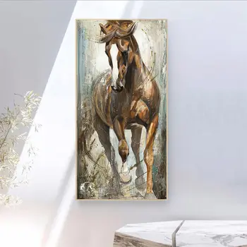 Moderno Vertical de Lona Cavalo Pintura Cuadros Pinturas na Parede de Decoração de Casa de Lona Cartazes Imprime Imagens de Arte sem moldura