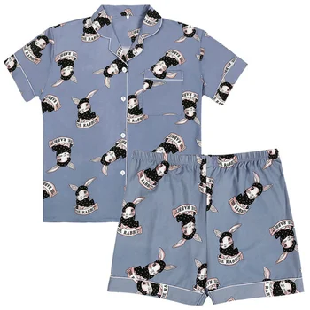 2XL-4XL Plus Size Pijama Conjunto de Coelho Padrão de Lingerie, Pijamas, Shorts de Conjunto T-Shirt Feminina Cueca Tamanho Grande, de Pijamas, Pijamas