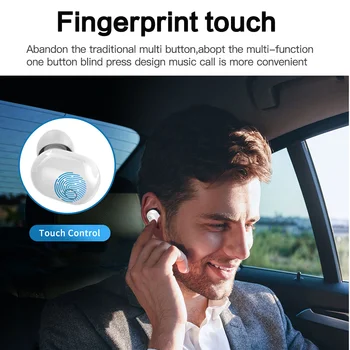 Cigfun T16 TWS Fone de ouvido Bluetooth V5.0 Mini fone de ouvido sem Fio Controle de Toque Impermeável Fones de 1800mAh Fone de ouvido Microfone Para o Telefone