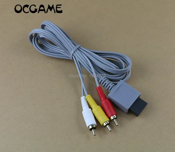 OCGAME 10pcs/lot Quente da Venda de 1,8 m 6 FT de Áudio e Vídeo AV /TV RCA cabo Cabo Para Nintendo Para a Consola de jogos Wii