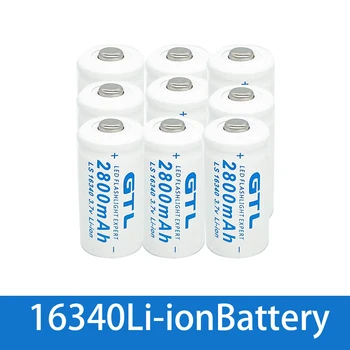 Novo 3,7 V 2800mAh de Lítio Li-ion CR123A 16340 Bateria bateria Recarregável De 3,7 V CR123 para Caneta Laser LED Lanterna elétrica da Célula