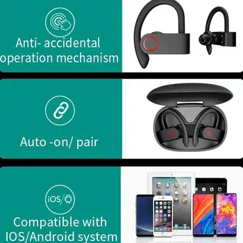 JHO-A9S Bluetooth 5.0 de ouvido sem fio de montagem TWS fone de ouvido hi-fi classe a frequência dinâmica do fone de ouvido dos auscultadores auriculares