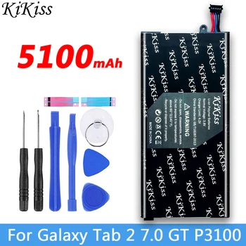 KiKiss de Alta qualidade 5100mah SP4960C3B Bateria Batterie Para Samsung Galaxy Tab 2 7.0 & 7.0 Plus GT-P3100 P3100 P3110 P6200