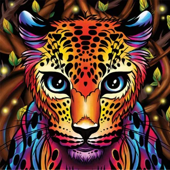 DIY 5D Diamante Pintura de Rodada Completa Cor do Animal Tigre, Ponto de Cruz, Imagem em Mosaico Strass Diamante do Tigre do Bordado