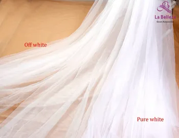 La Belleza 300 cm largura da malha off white de noiva viel tecido de 2 maneiras trecho de tule 5 m /lote