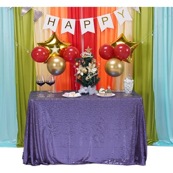 Paetês lavanda Toalha de mesa Glitter Retangular toalha de Mesa para Festa de Casamento de Natal Decorações Brilhante Tampa de Tabela