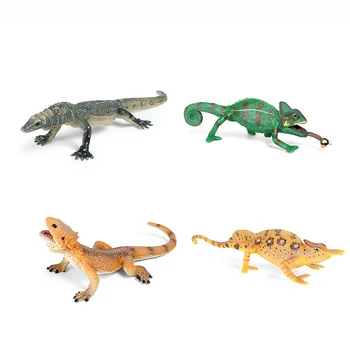 4 Tipos De Lagarto Camaleão, Animal Figura Colecionável Brinquedos De Animais Selvagens De Cognição Figuras De Ação Miúdos Modelo Plástico Brinquedos