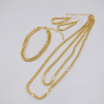 Alta Qualidade Ltaly Ouro 750 cor da Jóia Para a Mulher africana esferas jewlery colar de moda conjunto de brinco jóias