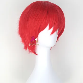 Anime japonês de Assassinato em sala de Aula Karma Akabane Akashi Seijuro / Sasori Curta Chama Vermelha Peruca de Cosplay do Traje +tampa de peruca