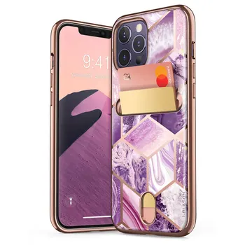 Para o iPhone 12 Pro Max Caso de 6,7 polegadas (2020 Lançamento) I-BLASON Cosmo Carteira Slim Designer Slot para Cartão de Carteira de Volta Caso Capa de caso