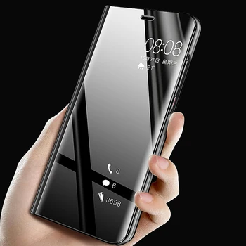 Flip Espelho de Caso Para Huawei Y8P Caso 2020 FashionPU Capa de Couro Para Huawei Y8P Luxo de Proteção Casos de Telefone Para Huawei Y 8P