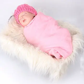 60*50cm Falso Encaracolado Cobertor do Bebê Fotografia Adereços Panos de Recém-nascidos de Pêlo Macio Cobertor, Almofada de Cama de Colcha de Adereços Foto 1PC