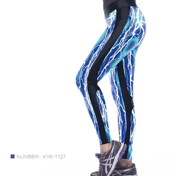 Novo Esporte Leggings 3D Impressão Digital Calças de Yoga Apertado Hip Fitness Yoga Calças Capri Calças Esportivas Mulheres