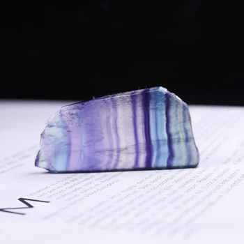 1PC Natural do arco-íris Fluorite Fatia Colorido Listrado de Cristal Mineral Amostra de Pedra Polida de Reiki de Cura, Dom de Decoração de Casa