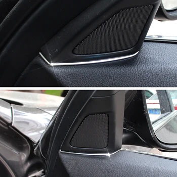 2pcs porta tweeter slot plug adesivos para f10 f11 BMW série 5 2011-2017 ABS cromado porta de alto-falantes moldura guarnição de lantejoulas original ajuste