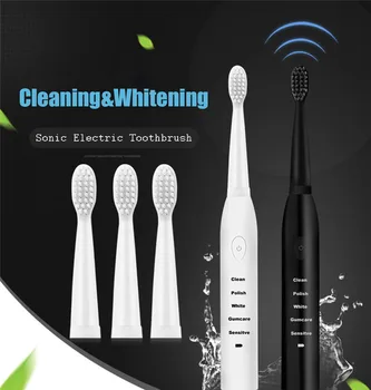 Automático Escova de dentes Elétrica Definir USB ultra-Sônica de Dentes Escova Profissional de Dentes Cuidados de Limpeza Profunda Clareamento Impermeável Escova de dentes