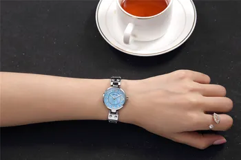Venda de inverno folga mulheres criativas fino pulseira de relógio de pulso breve a elegância do design de moda quartzo relógios de senhora