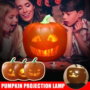 Halloween Flash Animated Falar LED de Abóbora Lâmpada de Projeção para o Halloween, Festa em Casa Lanterna de Abóbora de Decoração de Casa de Adereços ALS