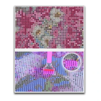 5D DIY de Rodada Completa Diamante pintura da menina dos desenhos animados do Diamante bordado de ponto de Cruz flor Completa Praça de Diamante mosaico de girassol