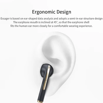 TWS sem Fio Bluetooth Estéreo de Fones de ouvido Em Ouvido mãos livres Impermeável de Cancelamento de Ruído Fones de ouvido Portátil Mini fones de Ouvido