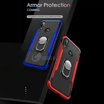GKK Caso para Xiaomi Redmi nota 6 7 Pro Caso do Anel de Dedo Suporte de apoio, Proteção blindada à prova de Choque Tampa para Redmi Nota 6 7 pro caso