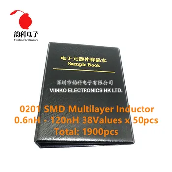 0201 muRata SMD Multilayer Indutor Exemplo de Livro de 0,6 nH~120nH 38Valuesx50pcs=1900pcs Kit Sortido