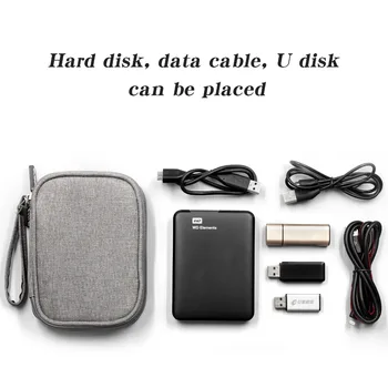 Boona Oxford do Banco do Poder de Caso da Unidade de disco Rígido Caso a Caixa de 2.5 Unidade de Disco Rígido Cabo USB de Armazenamento Externo Carregando HDD SSD Caso