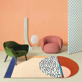 INS populares cor-de-rosa arte geométrica sala de estar tapete, estilo Nórdico resumo de cabeceira carpete, casa, decoração, tecidos, tapete