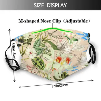 Botânico Trópicos Reutilizáveis Máscara Facial Havaiano Anti Névoa De Poeira Máscara Com Filtros De Proteção Respirador Boca Abafar