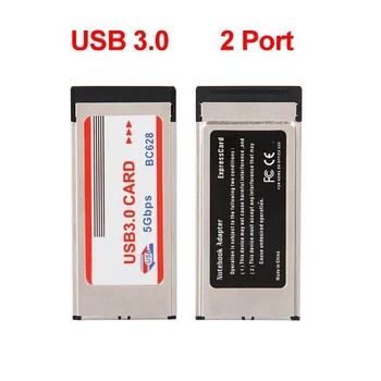 PROMOÇÃO! 2 Porta USB 3.0 Express Card Adaptador Hub Cardbus para o Portátil