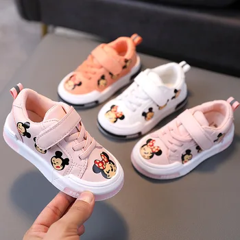 Disney sapatos de crianças de 2020, todos os novos-jogo dos desenhos animados do Mickey tênis baby calçados de moda do não-deslizamento suave de fundo coreano