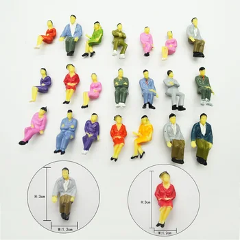 Miniatura de Pessoas Pintadas Figuras 1:50 Brinquedos Trem Layout Plástico ABS Diorama Areia Tabela de Arquitectura de Cena Coleção