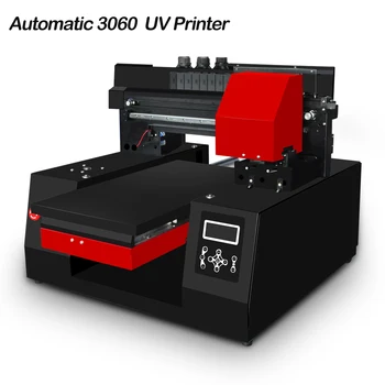 Automático completo A3+ UV Impressora 33*60cm Impressora Jato de tinta LED UV Impressoras de Mesa para a Garrafa, Telefone Caso, T-shirt, de Couro, de TPU