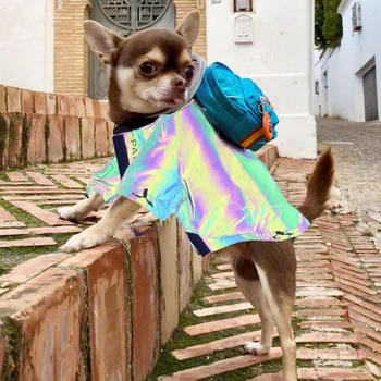 SUPREPET Cão Capa de chuva Macacão capa de Chuva Reflexiva Jaqueta Impermeável Macacão Casaco de Roupas para Bulldogs Chihuahua de Pelúcia