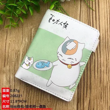 Natsume Yuujinchou Anime Couro Sintético Curto Carteira Com Botão de desenhos animados Impresso Com Bolsa da Moeda para o Presente