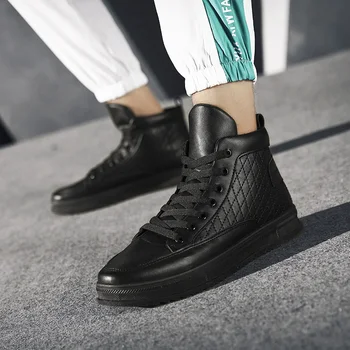 Inverno nova cor sólida sapatos de lona tendência ao ar livre anti-derrapante frio moda leve e confortável, masculina casual sapatos