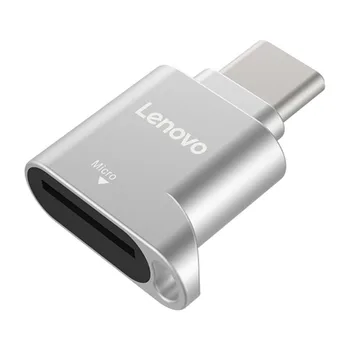A Lenovo D201 USB C TF Leitor de Cartão Tipo C para TF Mini Leitor de Cartão de Memória de 480Mbps para computador Portátil Cartão de Telefone Leitura para o Windows/MAC OS/Android